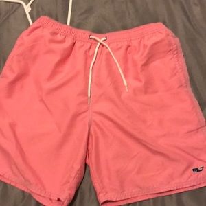 Pink Vineyard Vines Swim Trunks